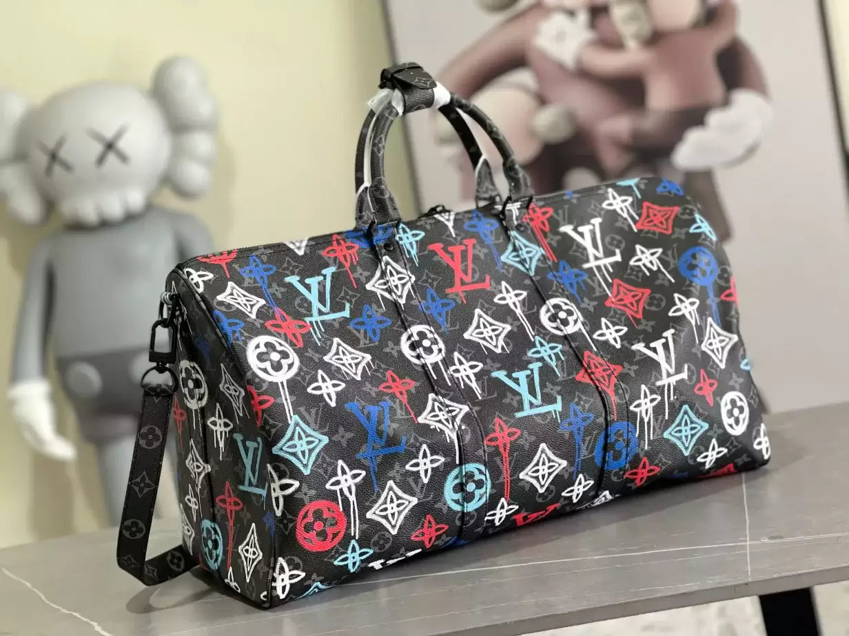 キーポル バンドリエールバッグ 50 オレンジ LV グラフィティパターン – LW366