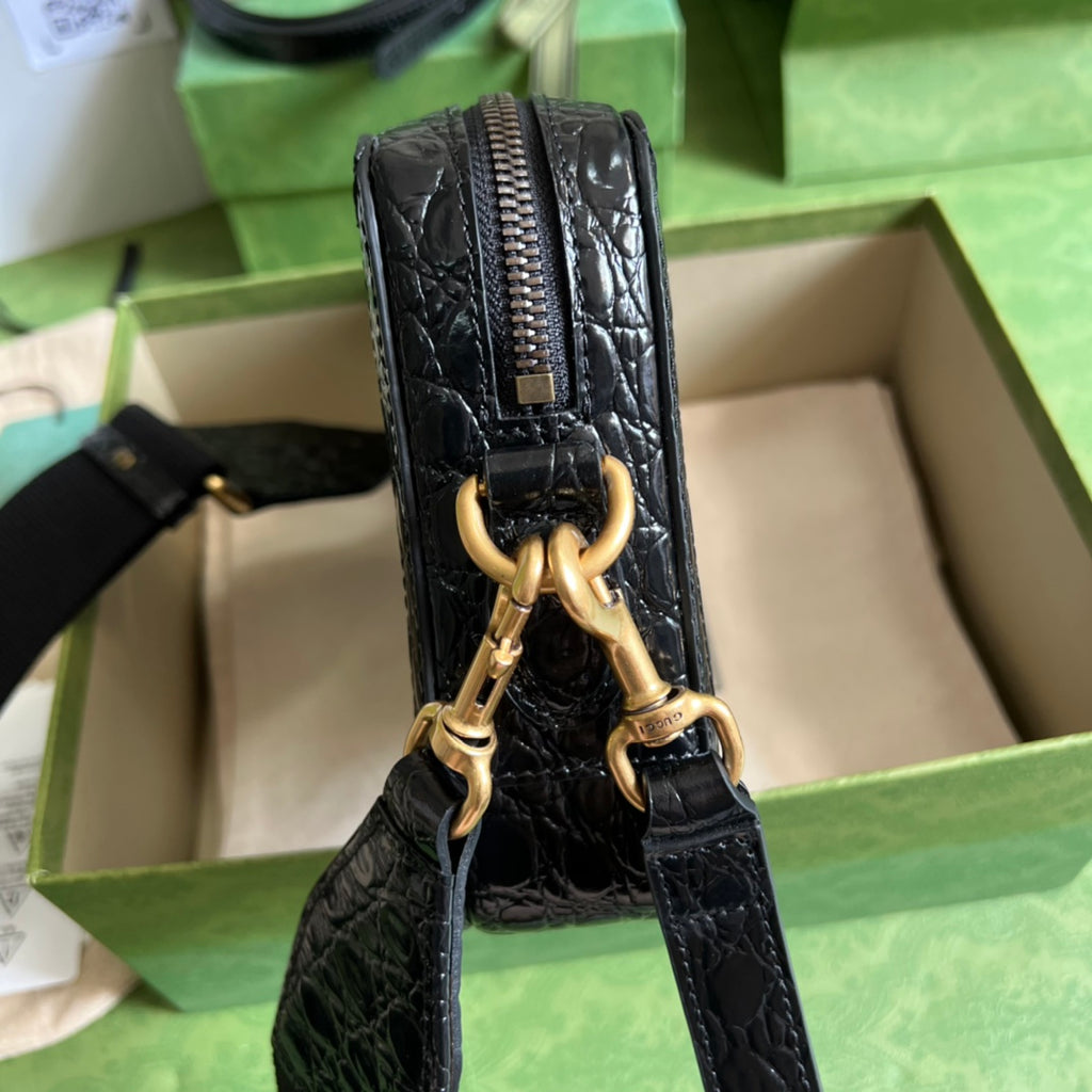 ダブルGクロコダイルショルダーバッグ