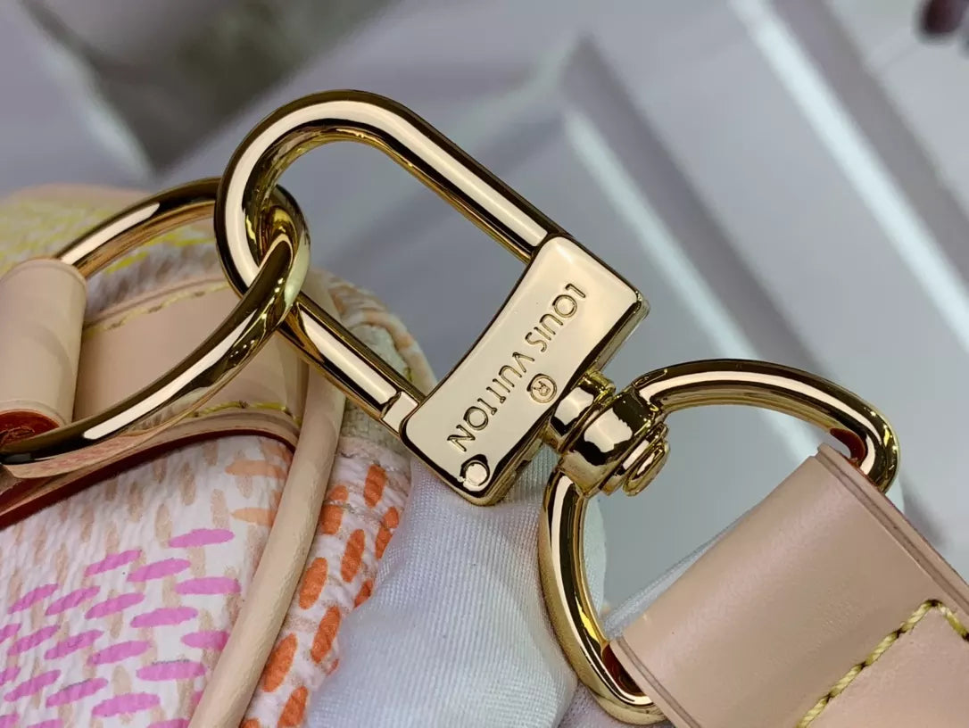 LV キーポル バンドリエール 45 ピーチ ダミエ リシャス コーティングキャンバス – LW180