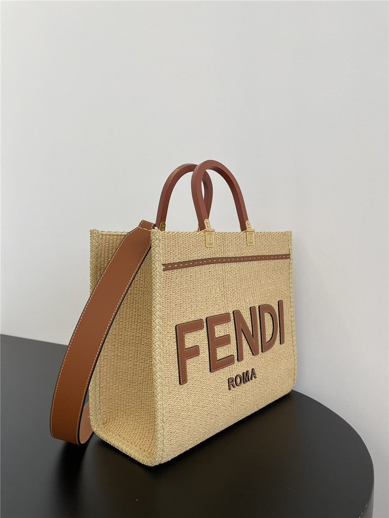 フェンディ サンシャイン ストロー ショッピングバッグ