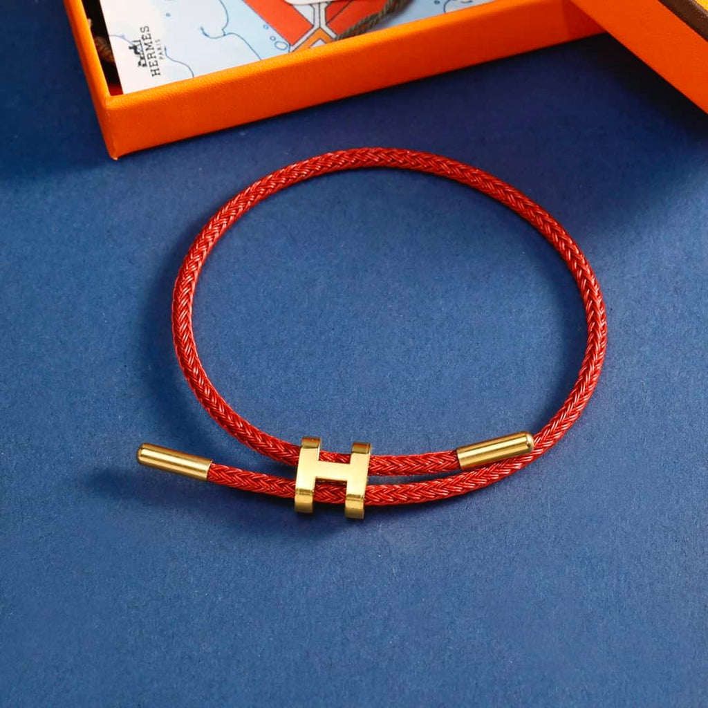 高品質エルメス 調節可能なHロープブレスレット