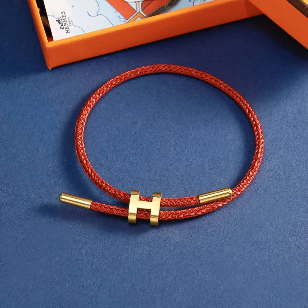 高品質エルメス 調節可能なHロープブレスレット