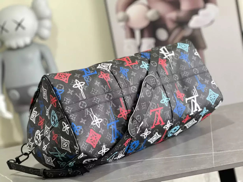 キーポル バンドリエールバッグ 50 オレンジ LV グラフィティパターン – LW366