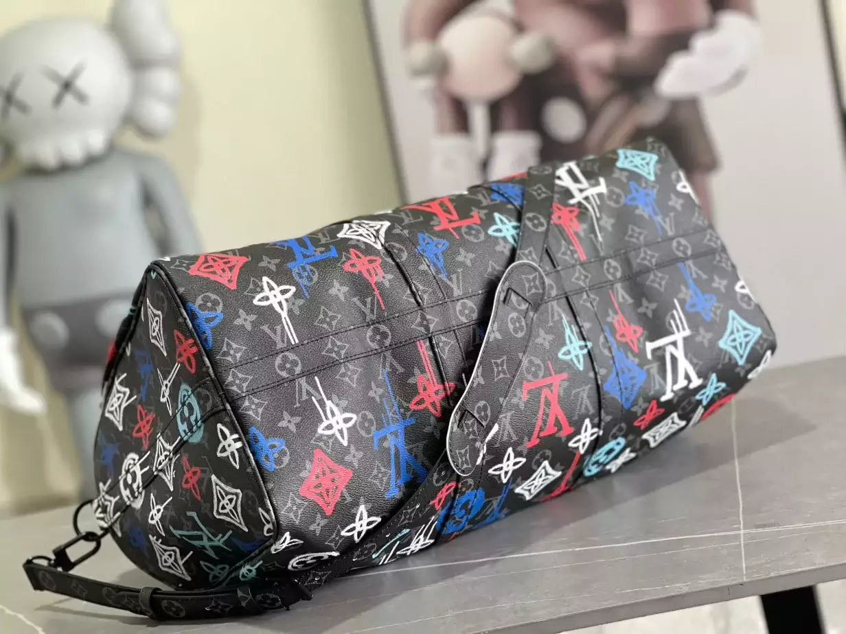 キーポル バンドリエールバッグ 50 オレンジ LV グラフィティパターン – LW366