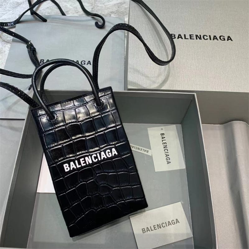 バレンシアガ クロコダイル ショルダーポーチShopping Phone Holder バッグ
