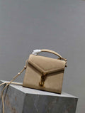 YSL 623930 カサンドラ ミニトップハンドル（箱入り）サンローラン スエード ベージュ