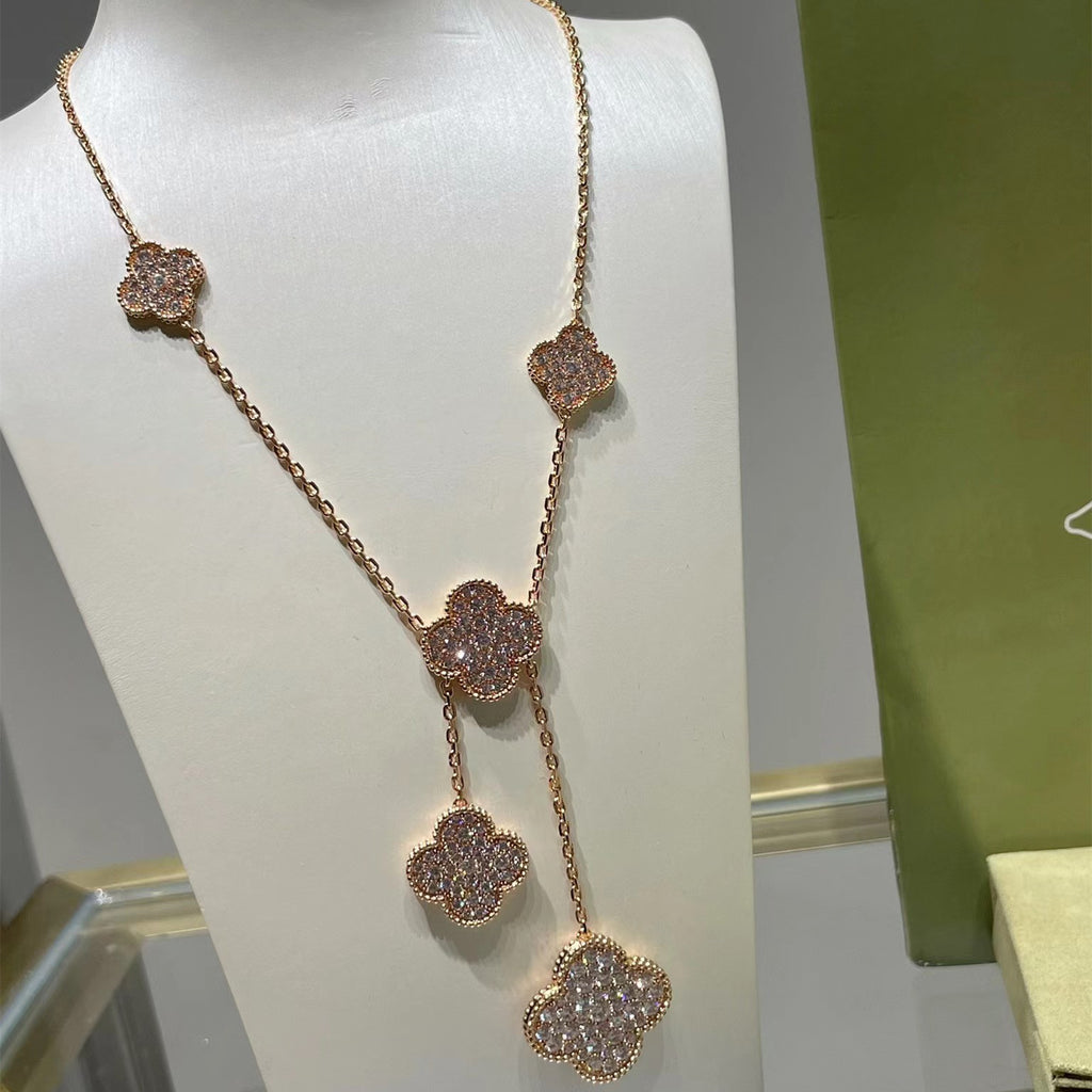 ヴァン クリーフ＆アーペル 四つ葉のクローバー カルセドニー 6花ネックレス 6色