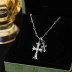 【Chrome Hearts】ネックレス、ダブルクロスネックレス高いファッションセンス