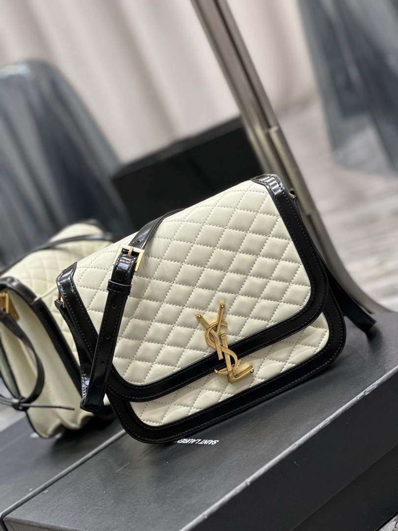 YSL 635025 サンローラン ソルフェリーノ ミディアム ソフト サッチェル ラムスキンレザー ベージュ