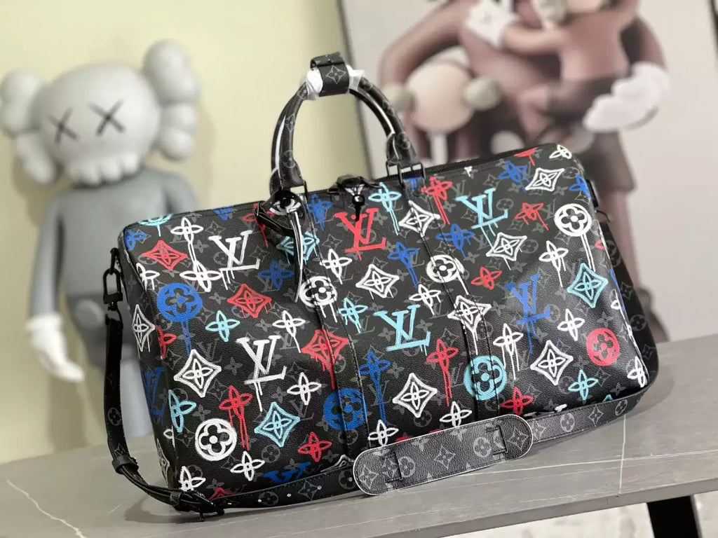 キーポル バンドリエールバッグ 50 オレンジ LV グラフィティパターン – LW366