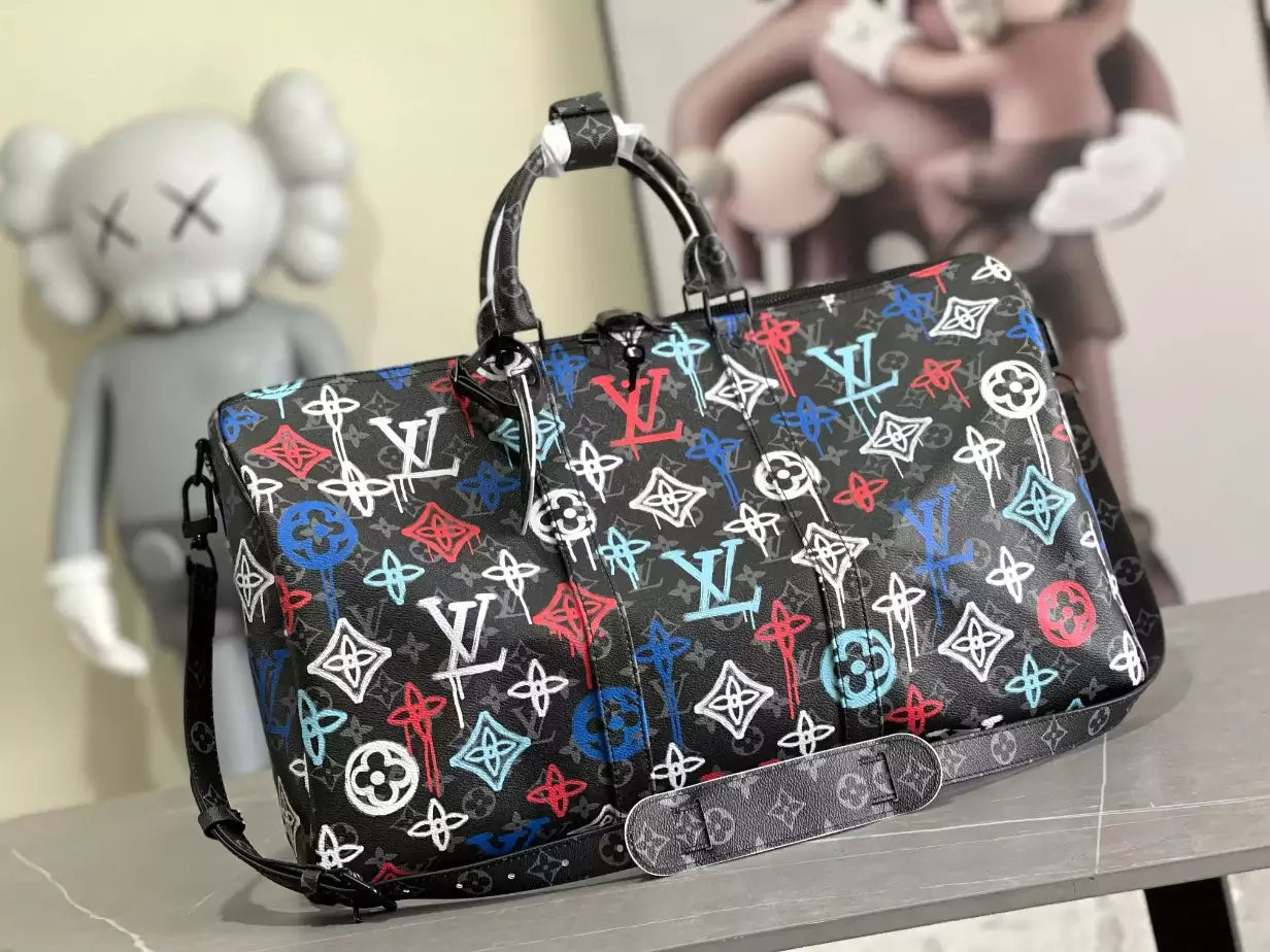 キーポル バンドリエールバッグ 50 オレンジ LV グラフィティパターン – LW366