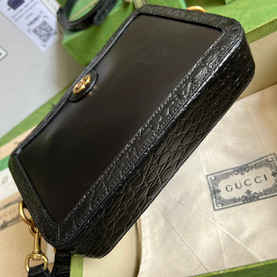 ダブルGクロコダイルショルダーバッグ