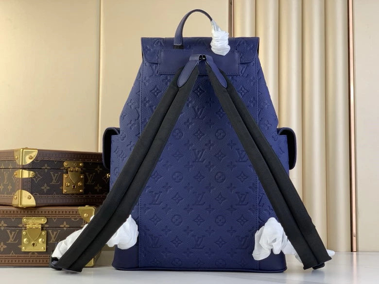 クリストファー MM バックパック ブルーモノグラム トリヨンレザー – LW160