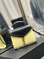 YSL 623930 カサンドラ ミニトップハンドル 箱入り サンローラン ブラック イエロー
