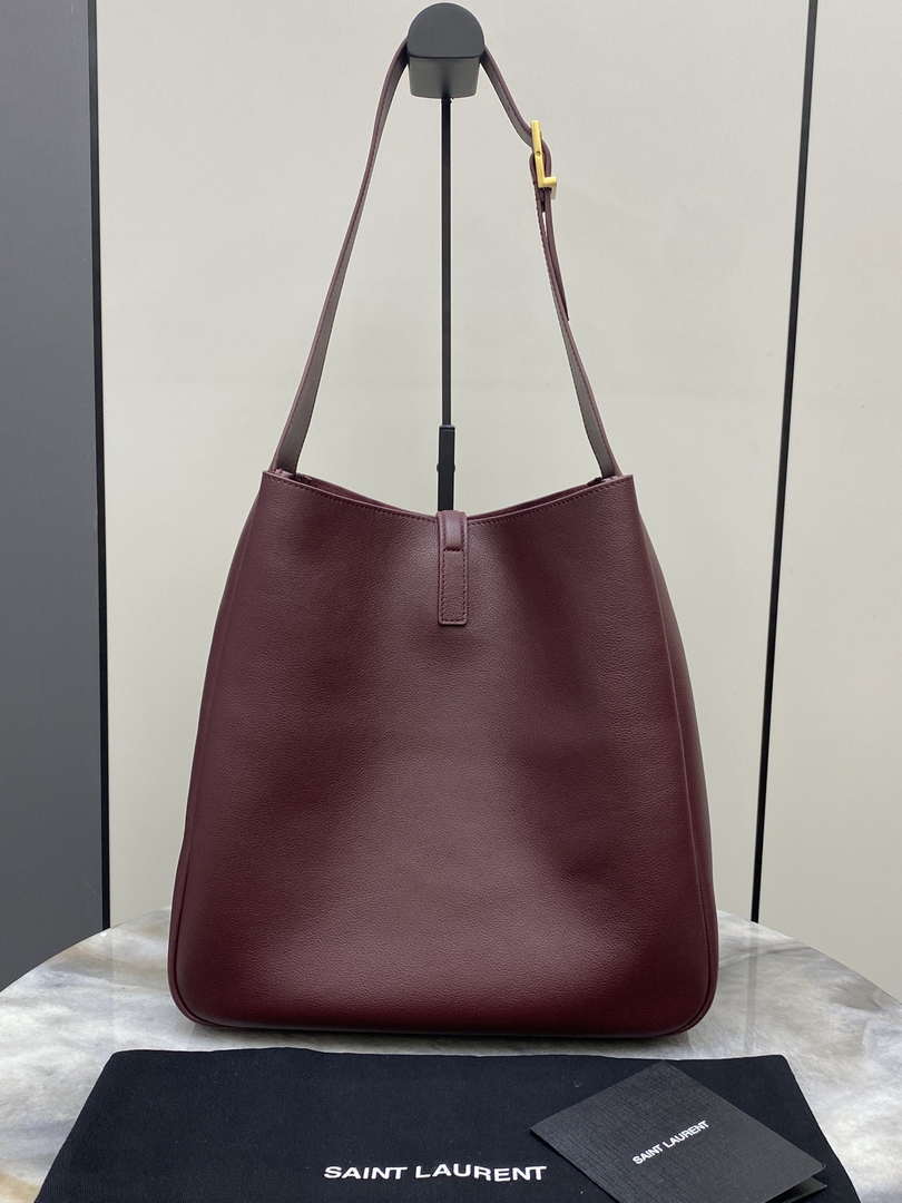 YSL 753837 Le 5 ̈¤ 7 サプル ラージ スムースレザー ワインレッド