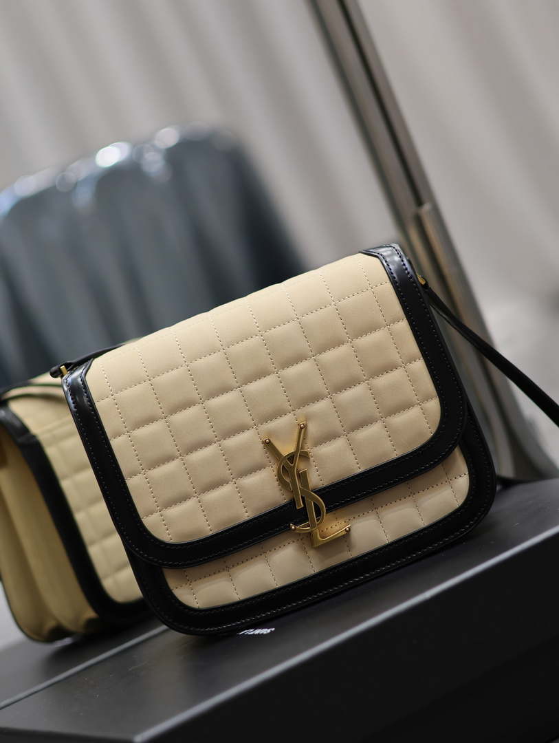 YSL 635025 サンローラン ソルフェリーノ ミディアム ソフト サッチェル ラムスキンレザー アプリコット