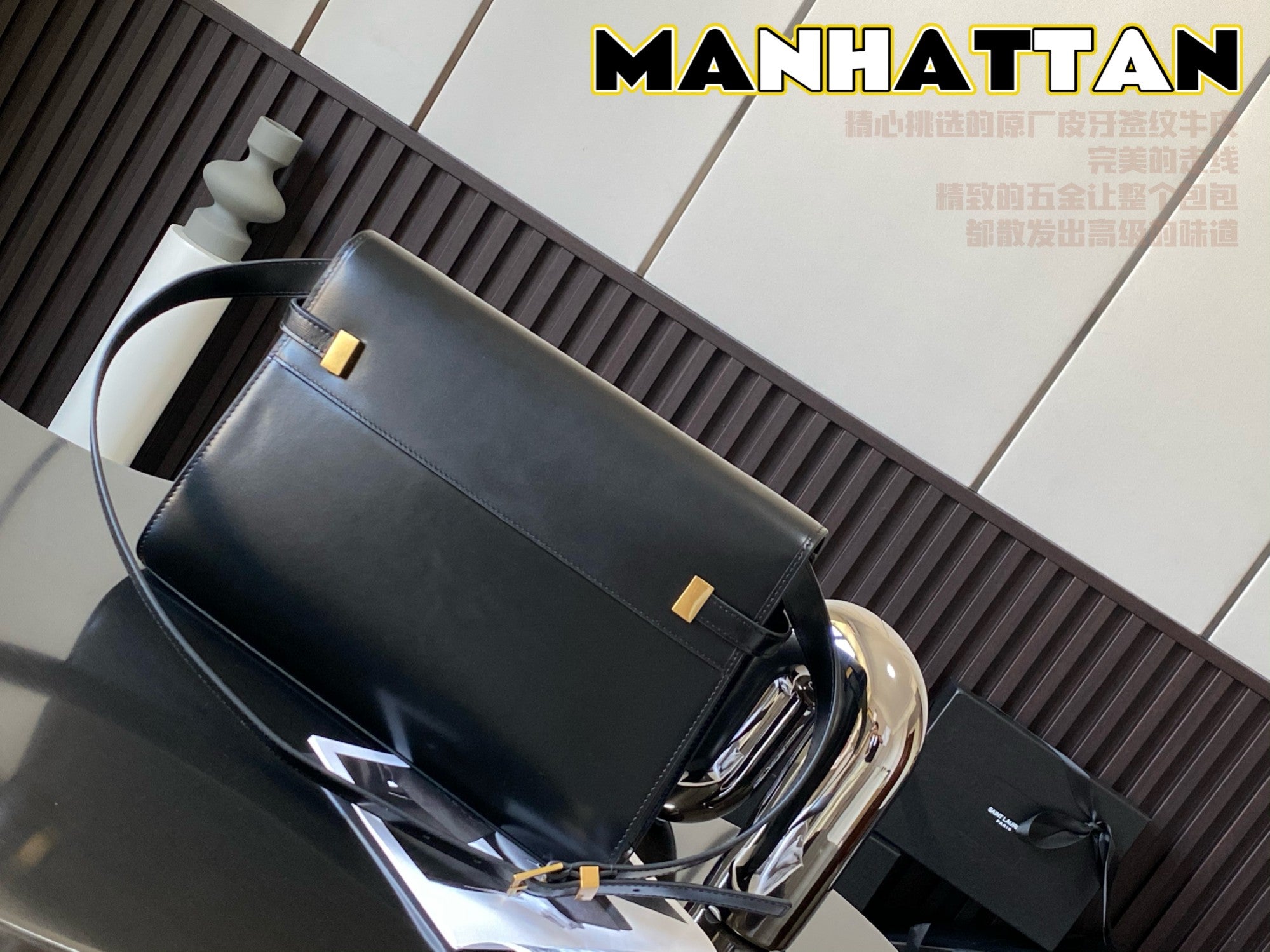 マンハッタン キャンバス＆レザー ショルダーバッグ