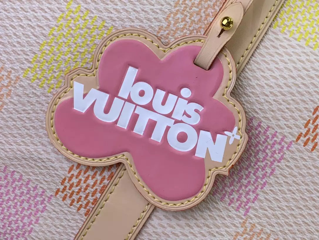 LV キーポル バンドリエール 45 ピーチ ダミエ リシャス コーティングキャンバス – LW180