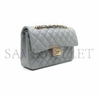 シャネル クラシック スモール フラップ グレー キャビア ライトゴールド金具 A37586 (23*14.5*6cm)