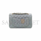 シャネル クラシック スモール フラップ グレー キャビア ライトゴールド金具 A37586 (23*14.5*6cm)