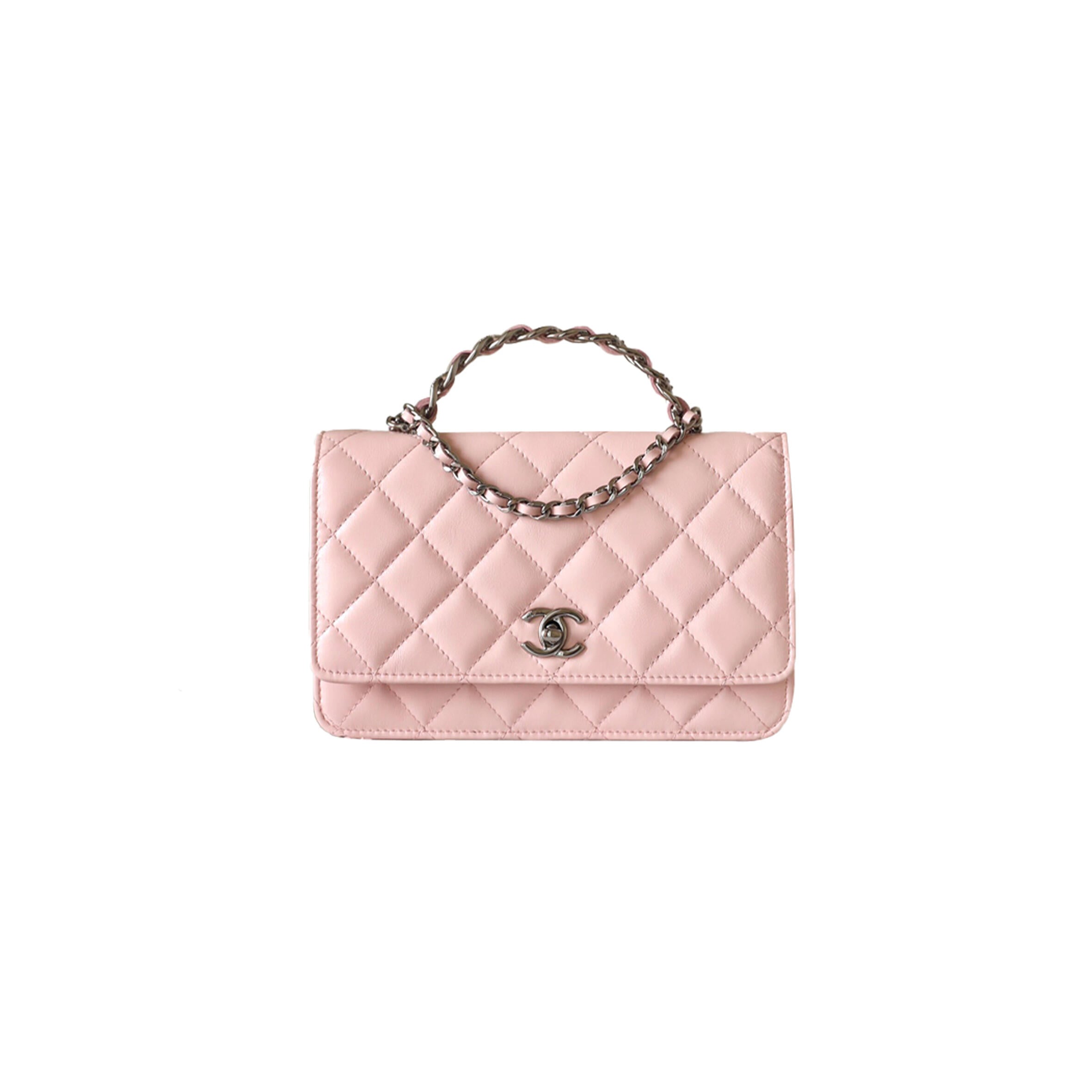 シャネル マスター CC WOC 19 ピンク ラムスキン シルバー金具 (19.3×12×3.5cm)