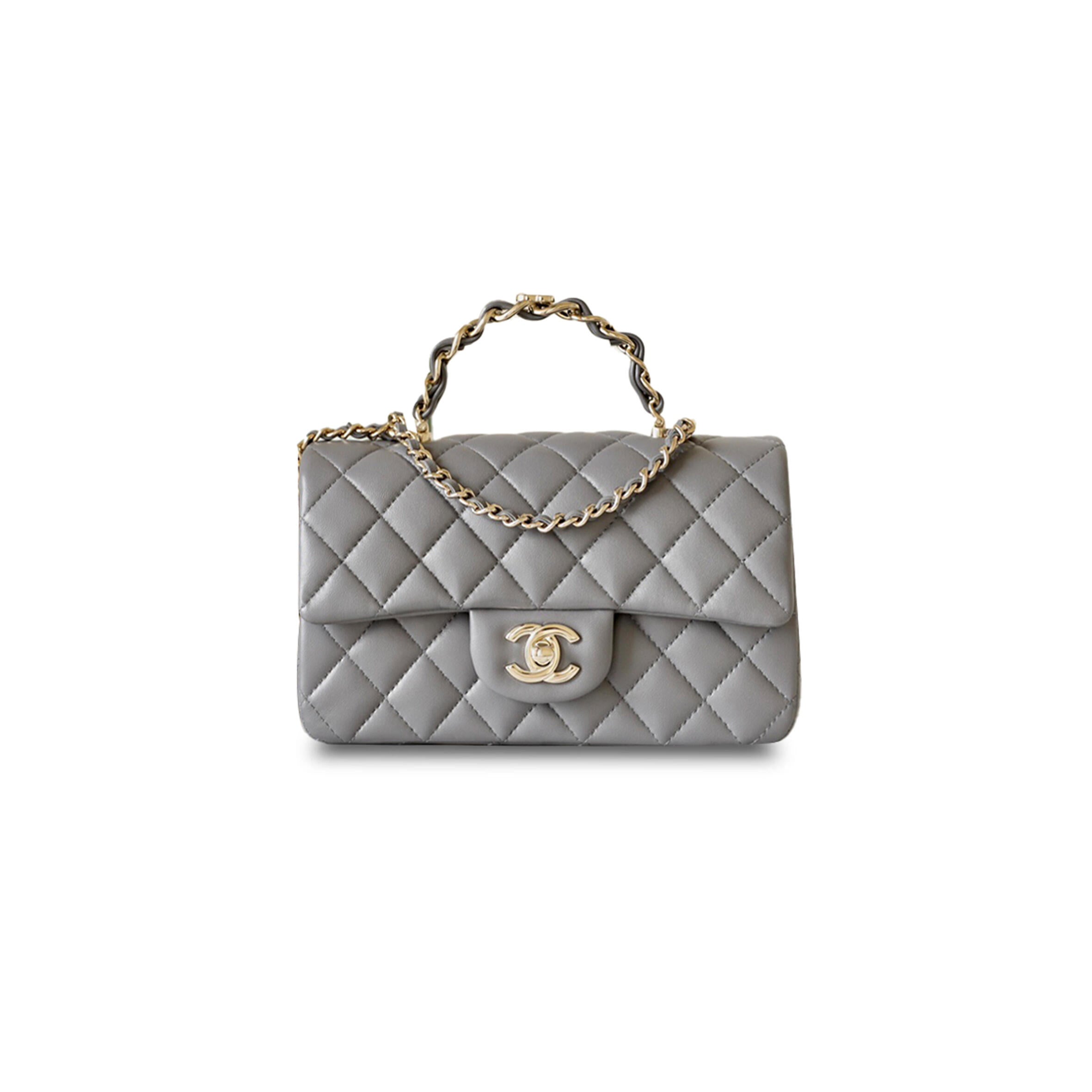 シャネル マスター 24K グレー トップハンドルバッグ (20*12*6cm)