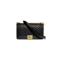 シャネル ラムスキン キルティング ミディアム ボーイ フラップ ゴールド金具 A67086 (25*15*9cm)