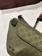 ベージュGGキャンバスのプリント入りラージベルトバッグ – BG066