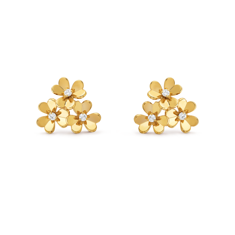 ヴァン クリーフ＆アーペルのフリヴォル イヤリング（3つの花、ミニスタイル）の新着商品