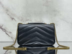 YSL 801437 ルル スモール マトラッセ ラムスキン ブラック