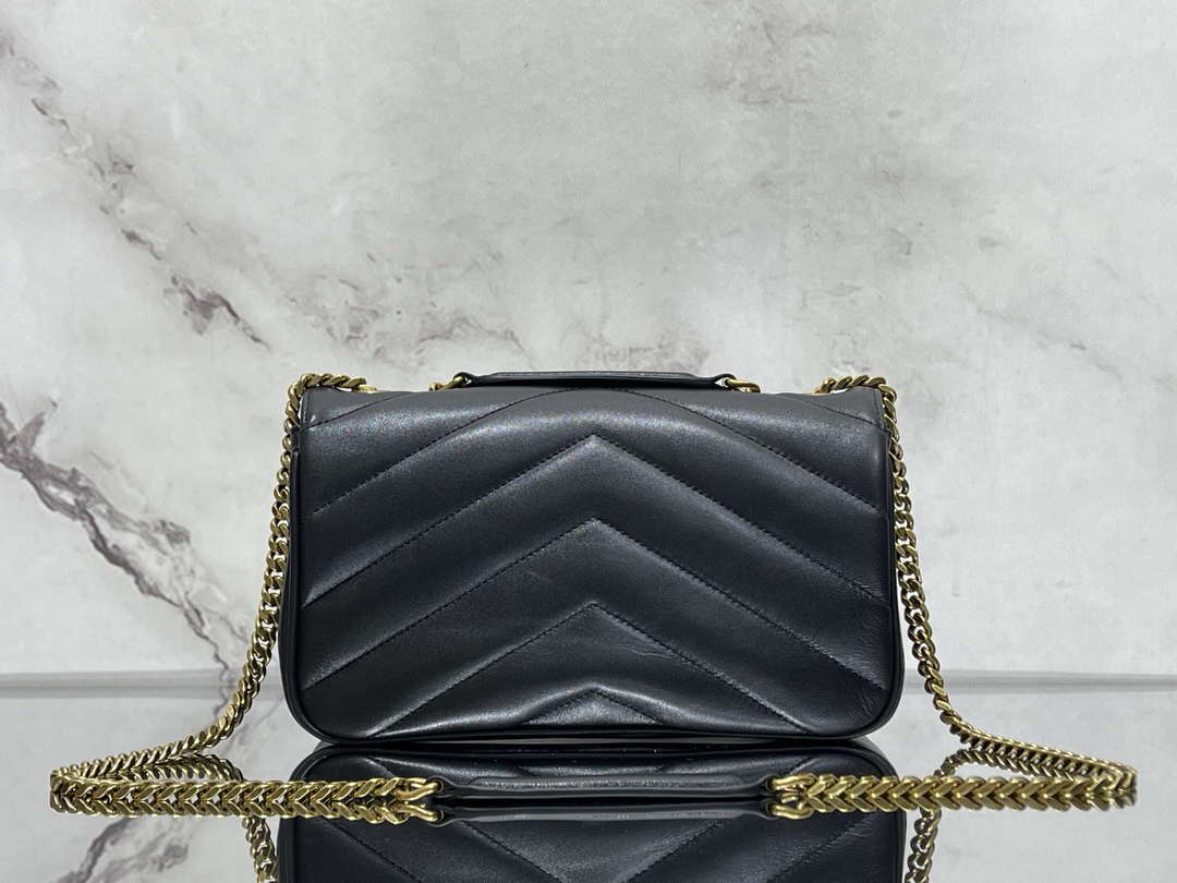 YSL 801437 ルル スモール マトラッセ ラムスキン ブラック