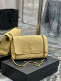 YSL 553804 サンローラン ミディアム ケイト（ラフィア＆ブラウンレザー）