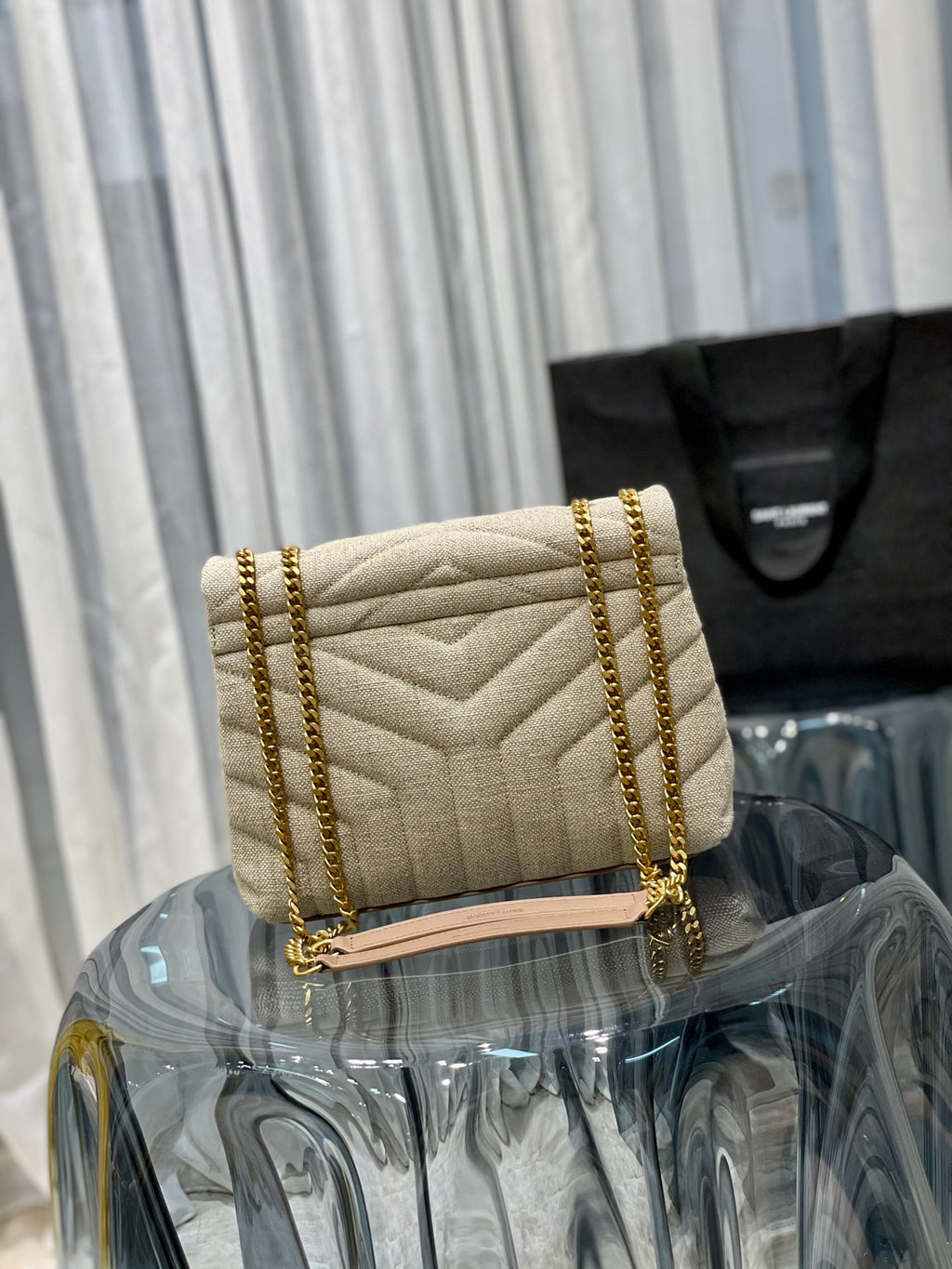 ルル スモールチェーンバッグ（キルティングYレザー）