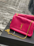 YSL 553804 サンローラン リバーシブル ミディアム ケイト スエード ローズレッド