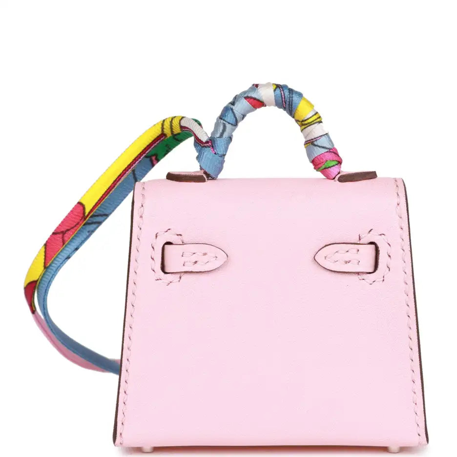 エルメス ローズサクラ タデラクト ミニケリーツイリー バッグチャーム パラジウム金具