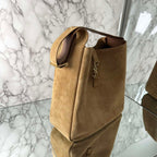 YSL 753837 LE 5 A 7 サプル ラージ スエード ブラウン
