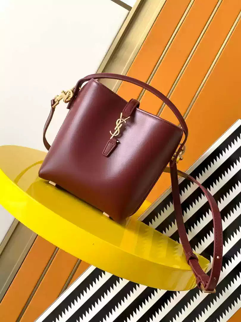 YSL 765870 LE 37 ミニ ラムスキンレザー ワインレッド