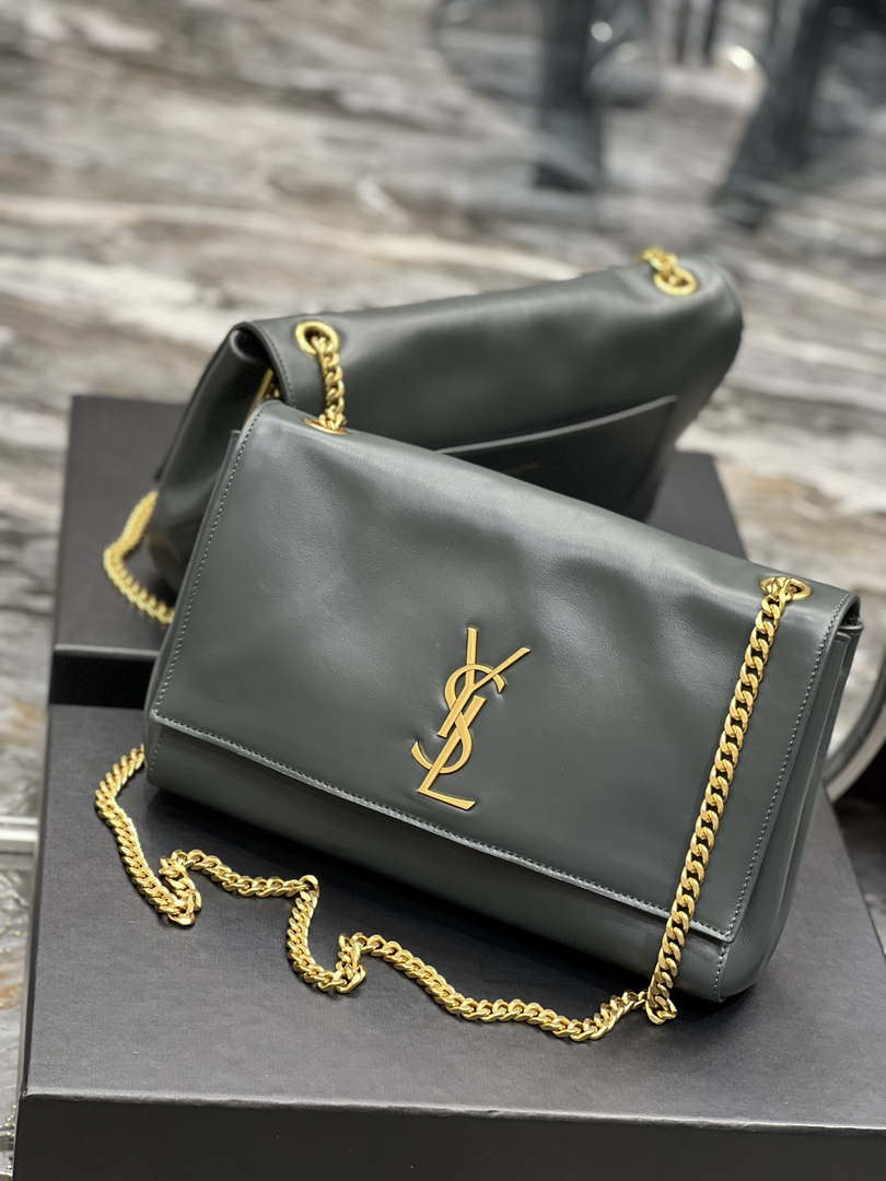 YSL 553804 サンローラン リバーシブル ミディアム ケイト スエードブルー