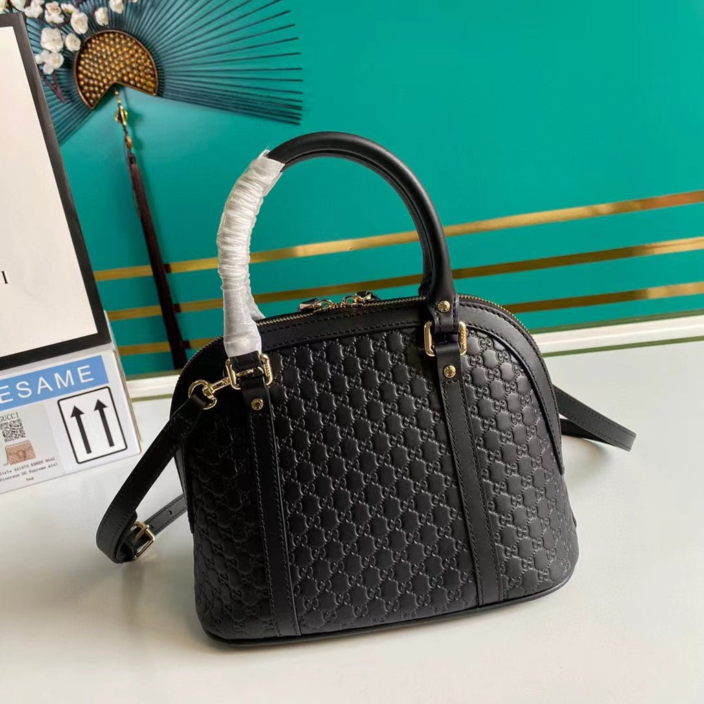 GUCCI マイクロ GG レザー ミニ ドーム クロスボディバッグ - nonlienmn