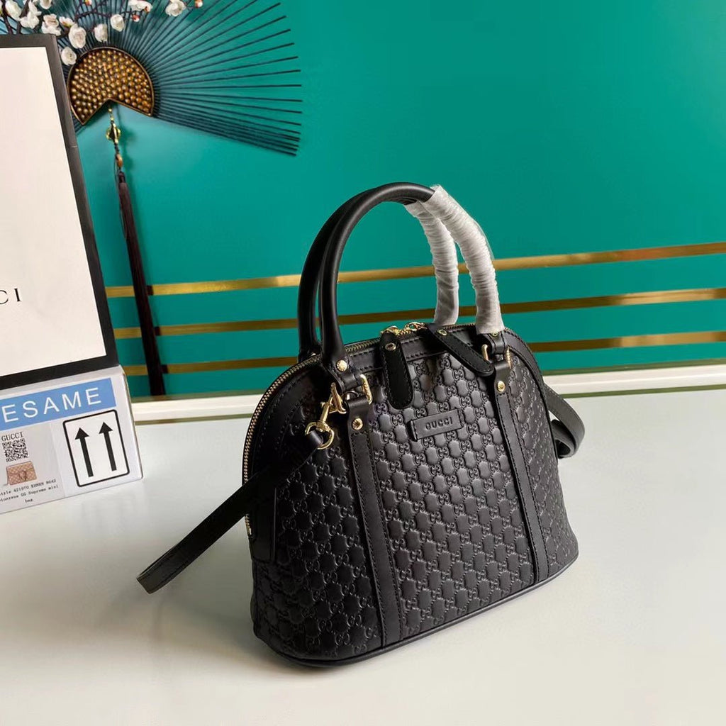 GUCCI マイクロ GG レザー ミニ ドーム クロスボディバッグ - nonlienmn