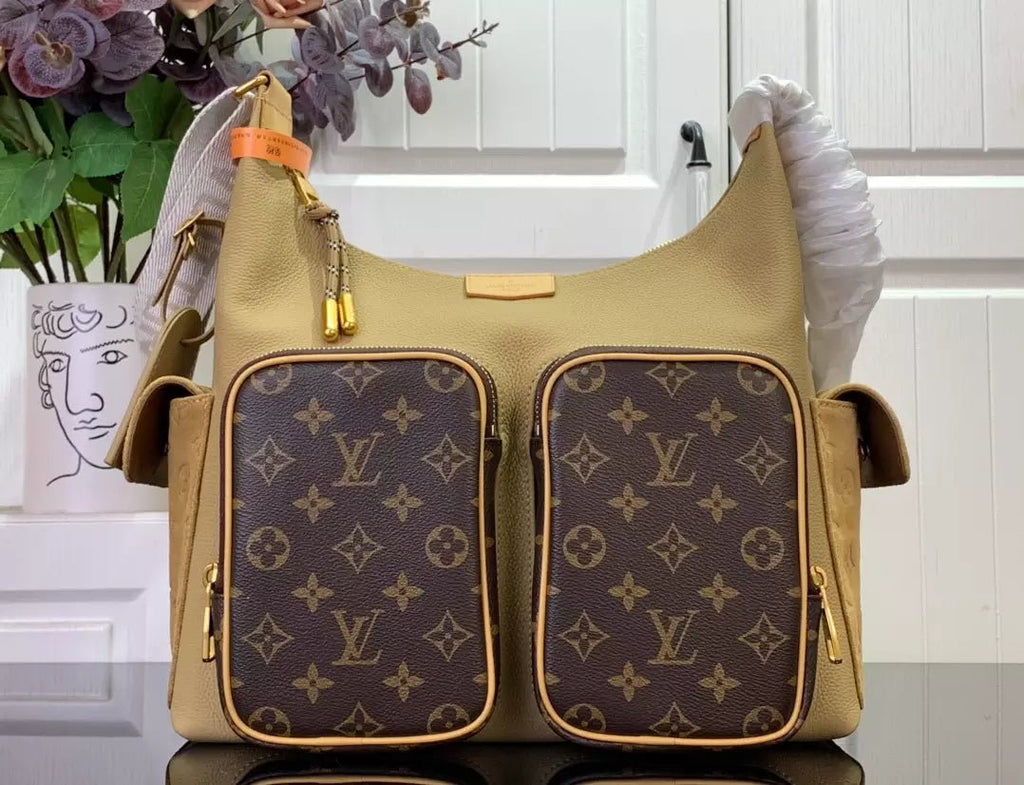 LV ホーボー カーゴバッグ（ベージュ カウハイドレザー＆モノグラム コーティングキャンバス） – LW167 - nonlienmn